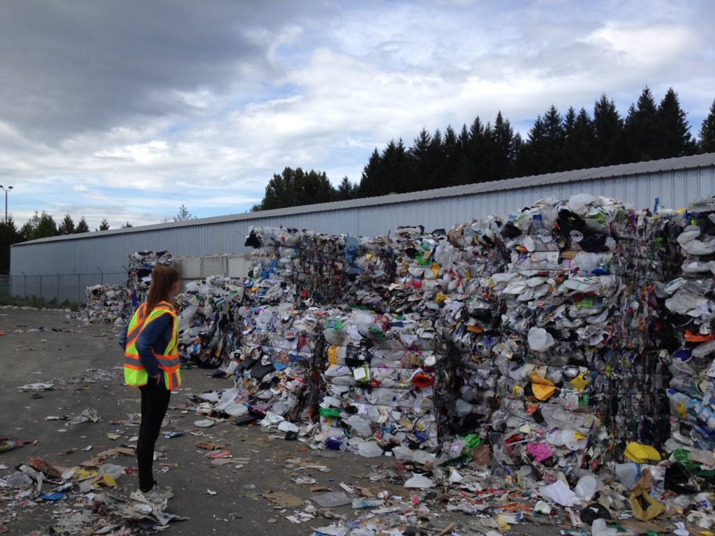 woman-at-recycling-facility