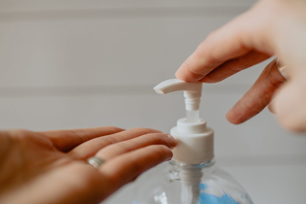 hand-sanitizing