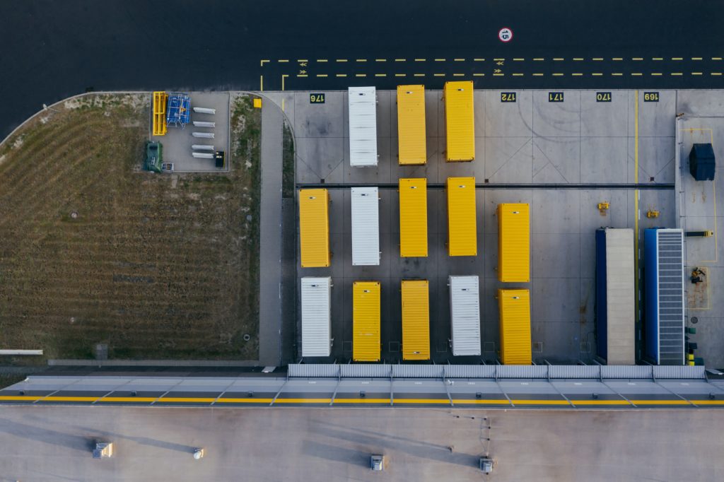aerial-photography-of-continers-yellow