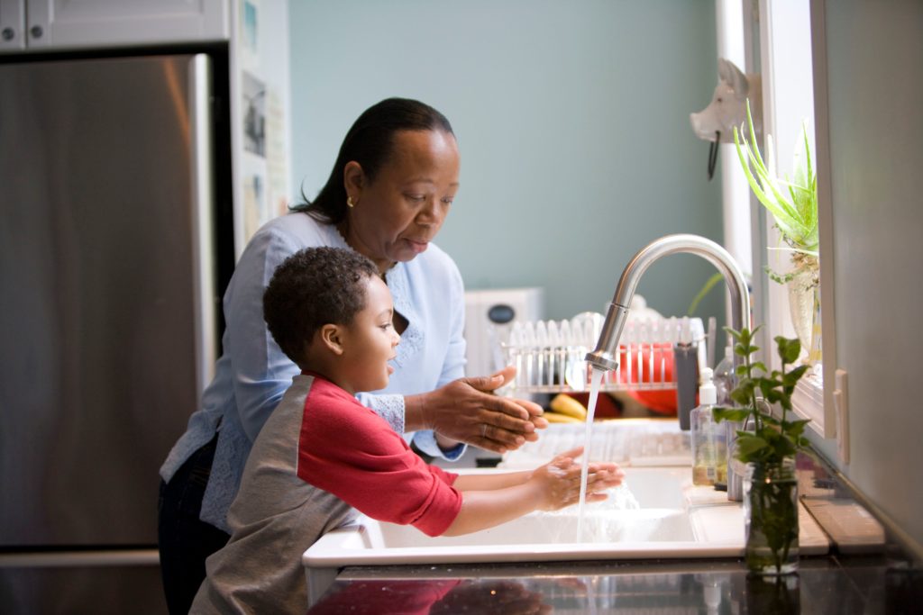 washing hands