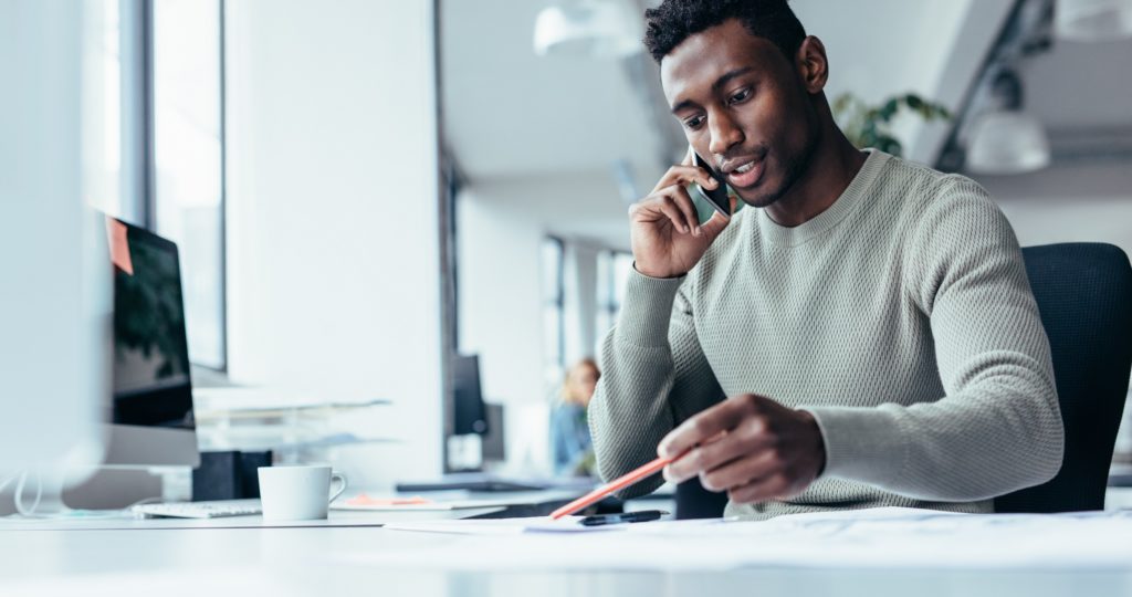 male architect working in office