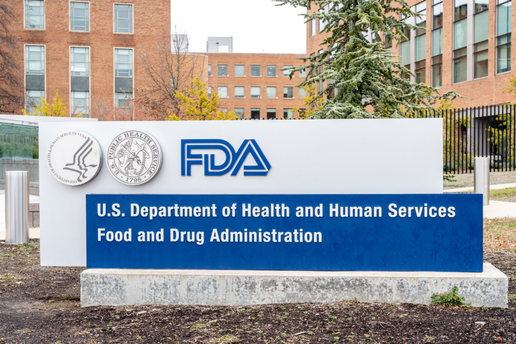 Washington, D.C., USA- January 13, 2020: FDA Sign at its headqua